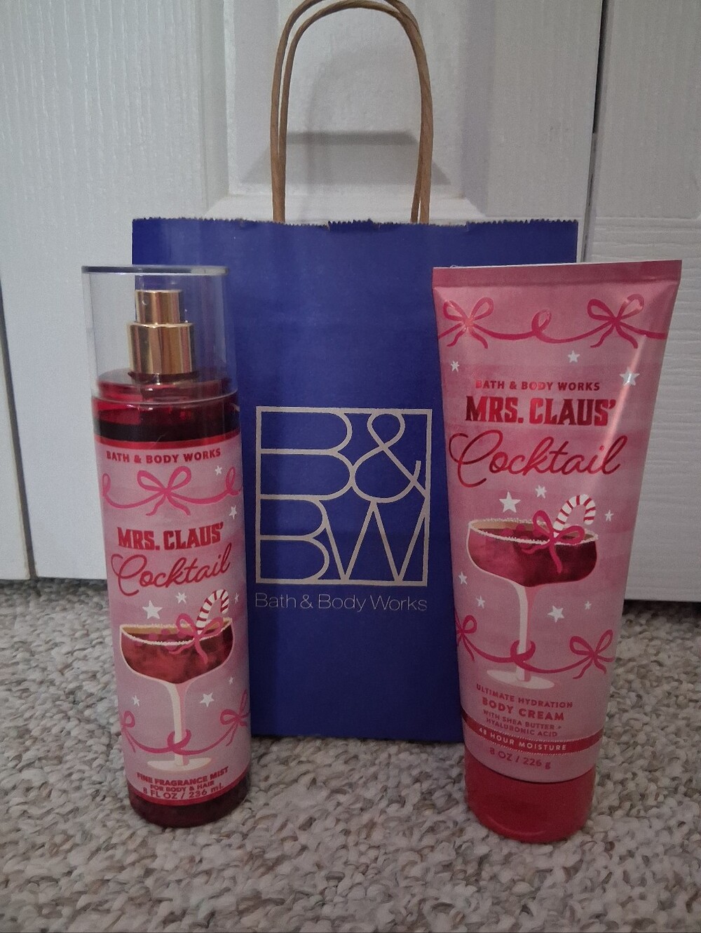 NEW! Bath & Body Works "Mrs. Claus' Cocktail" Fine Fragrance Mist and Body Cream